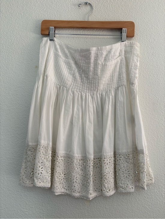 Twin-Set Dresses & Skirts - Twin-Set White Cotton Eyelet Circle Skirt